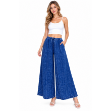 Cotton Stonewash Blue Sea Wide Leg palazzo Pant KTK26322