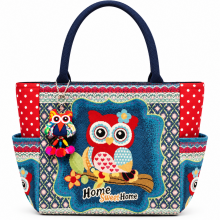 Cotton Owl Embroidery Shopping Bag Wholesale (KTL524)