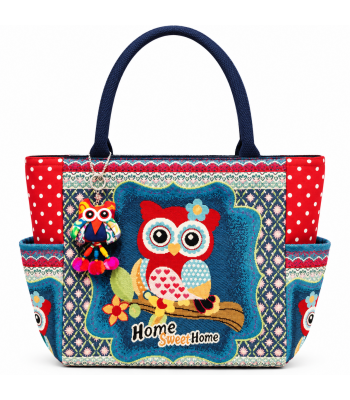 Cotton Owl Embroidery Shopping Bag Wholesale (KTL524)