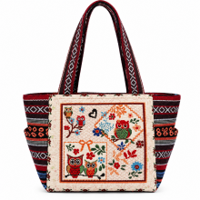 Cotton Multi Owl Shopping Bag Wholesale (KTL544)