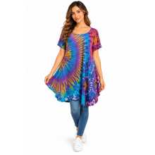 Rayon Multi Tie Dye Tunic Top KTN212