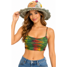 Rayon Multi Green Tie Dye Top Bras KTN219