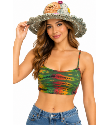 Rayon Multi Green Tie Dye Top Bras KTN219
