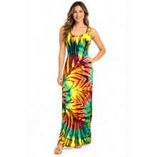 Tie Dye Rim Multi Long Dress  KTP100