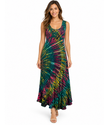 Rayon Tie Dye Long Dress  KTP2130