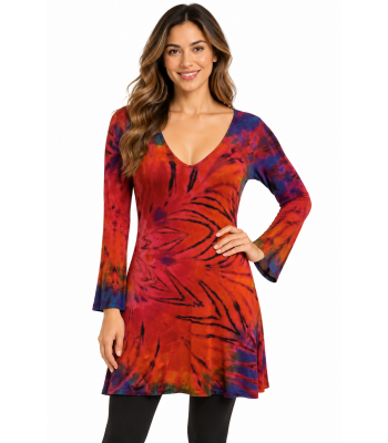 Tie Dye Long Sleeve Tunic (KTP2155)