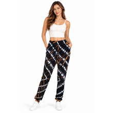Women's Rayon Tie Dye Black and Grey Pant KTP852