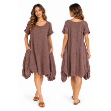 Cotton Half Slv Round Neck Dress KTX2539