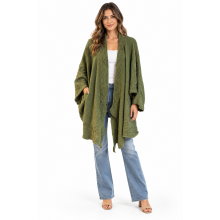 Cotton Crinkle Open Front Cardigan KTX2561