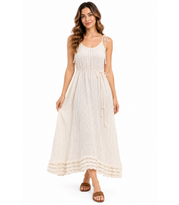 Cotton Tie Knot Ruffle Festival Dress  KTX2565