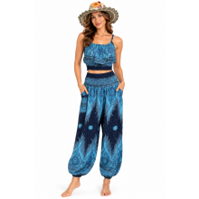 Rayon Purple Multi Top and Pant Set KTY427