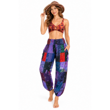 Rayon Blue Multi Patchwork Yoga Pant KTY509