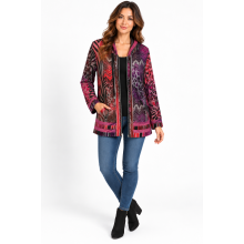 Women's Floral Zip Hooded Jacket (KV8206)