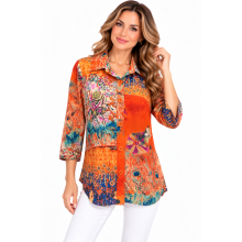 Artwork Multi Color Floral Button Shirt  KX25025