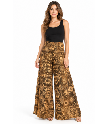 Cotton Golden Sun Moon Palazzo Pant LF136
