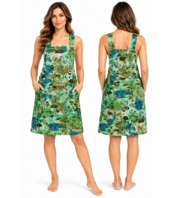 Cotton Green Multi Mushroom short Overall NC261465