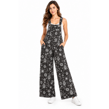 Cotton Sun Moon Galaxy Black and White Overall NC66