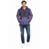 Cotton Knit  Purple Multi Hooded Pullover R25791