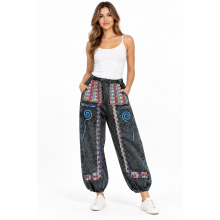 Cotton Denim Multi Decorated Swirl Himalaya Pant R25792