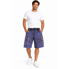 Cotton Denim Multi Patch Box Pocket Swirl Short R25795