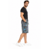 Cotton Black Denim Multi Patch Box Pocket Swirl Short R25796