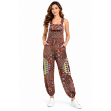 Mandala Box Pocket Jumpsuit Overall R25853