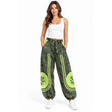 Cotton Patchwork Stonewashed Mushroom Pant R25915