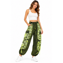 Cotton Multi Patchwork Jungle Beauty Swirl Sun Moon Pant R25926
