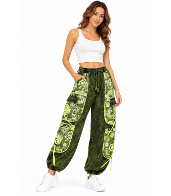 Cotton Multi Patchwork Jungle Beauty Swirl Sun Moon Pant R25926