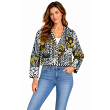 Cotton Patchwork Kantha Stiches Quilted Vintage Jacket R25941