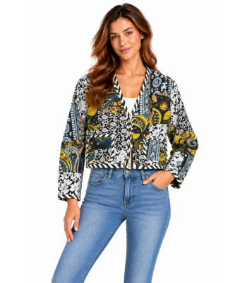 Cotton Patchwork Kantha Stiches Quilted Vintage Jacket R25941
