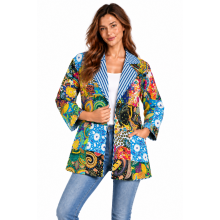 Cotton Kantha Quilted Boho Vintage Festive Reversal Coat Jacket R26043
