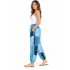 Cotton Multi Blue Patchwork Free Style Yoga Pant R261111