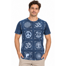 Cotton Stonewash Multi Spiritual Symbol  T shirts S105