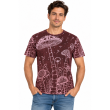 Cotton Stone wash Jungle of Mushroom T  Shirts S119