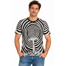 Cotton Stone Wash Swirl on King Mushroom T shirt S122BG