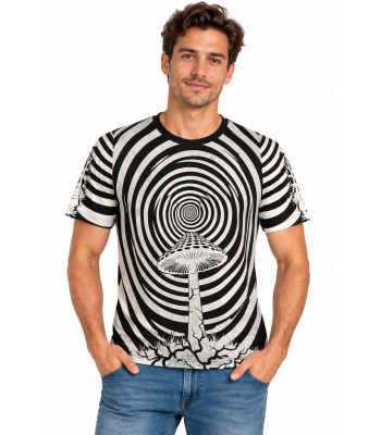 Cotton Stone Wash Swirl on King Mushroom T shirt S122BG