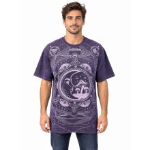Cotton Stonewash  Half slv  Round Neck Universe  Mushroom T-Shirt S2030