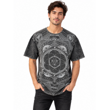 Cotton Stonewash  Half slv  Round Neck  Mandala Universe  T-shirt   S2031
