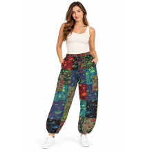 Cotton Patchwork Multi Color Mushroom Yoga Pant SF69