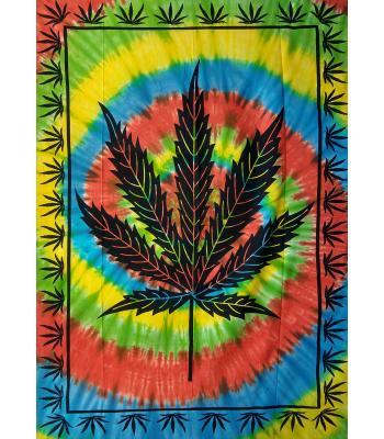 Queen Tie-Dye Hemp Leaf Tapestry (B328D)