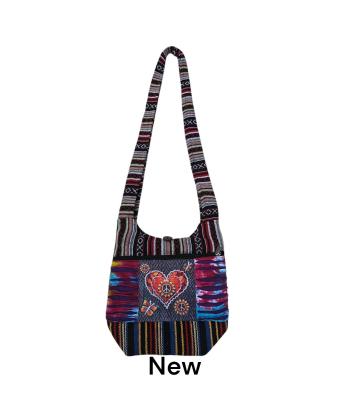 Cotton Multi Patch  Razor  cut Peace Heart Mini Bag KFC2827