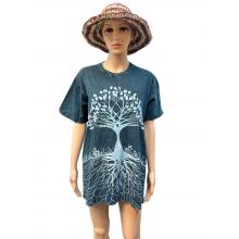 Cotton Stonewash  Half slv  Round Neck Bodhi Tree   T-shirt  S2028