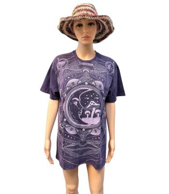 Cotton Stonewash  Half slv  Round Neck Universe  Mushroom T-Shirt S2030