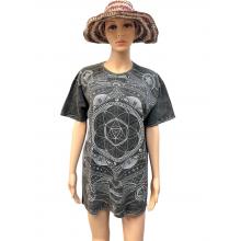 Cotton Stonewash  Half slv  Round Neck  Mandala Universe  T-shirt   S2031