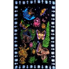 Cotton Multi Butterfly , Mushroom  Hand Brush Tapestry B23687