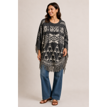 Women's Fringe Poncho (KF2187)