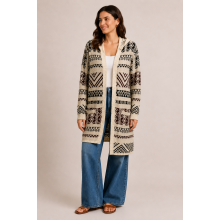 Women's Hooded  Open Front Cardigan (KF2192)