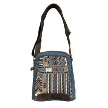 Canvas Leather Trim Multi  Sling Bag K24889