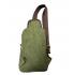 Canvas & leather Trim Crossbody Green Sling Bag K24892
